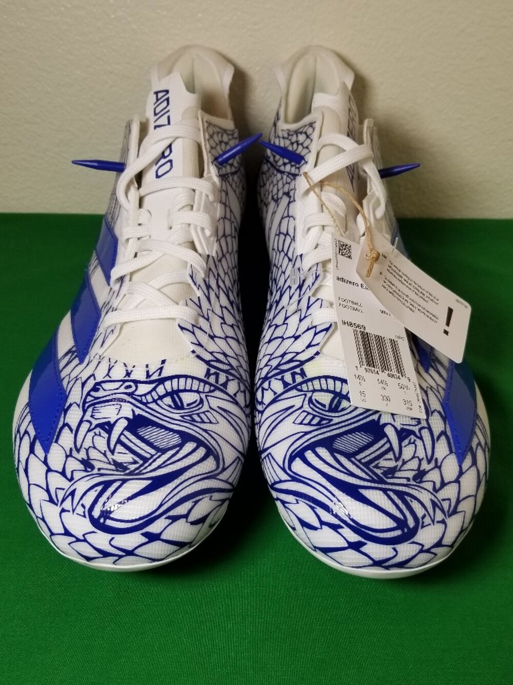 Adidas Adizero II Electric Football Cleats Snakeskin Blue IH8569 Men Size 15 NWT